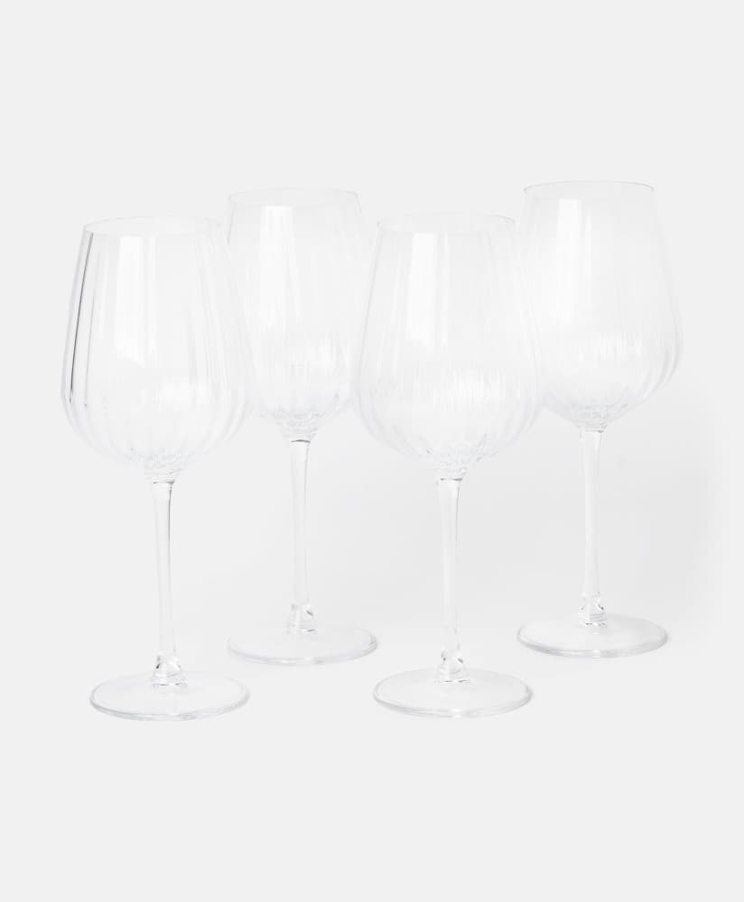 Čaše za vino od rebrastog stakla 4 kom, 580 ml Akcija u trgovini Pepco