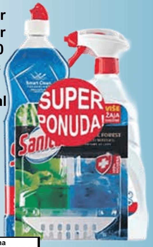 Sanitar sredstvo za čišćenje 750 ml + 650 ml + 62 ml - Akcija u trgovini KTC