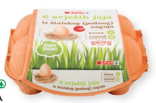 Svježa jaja Spar 6 komada Akcija u trgovini Interspar