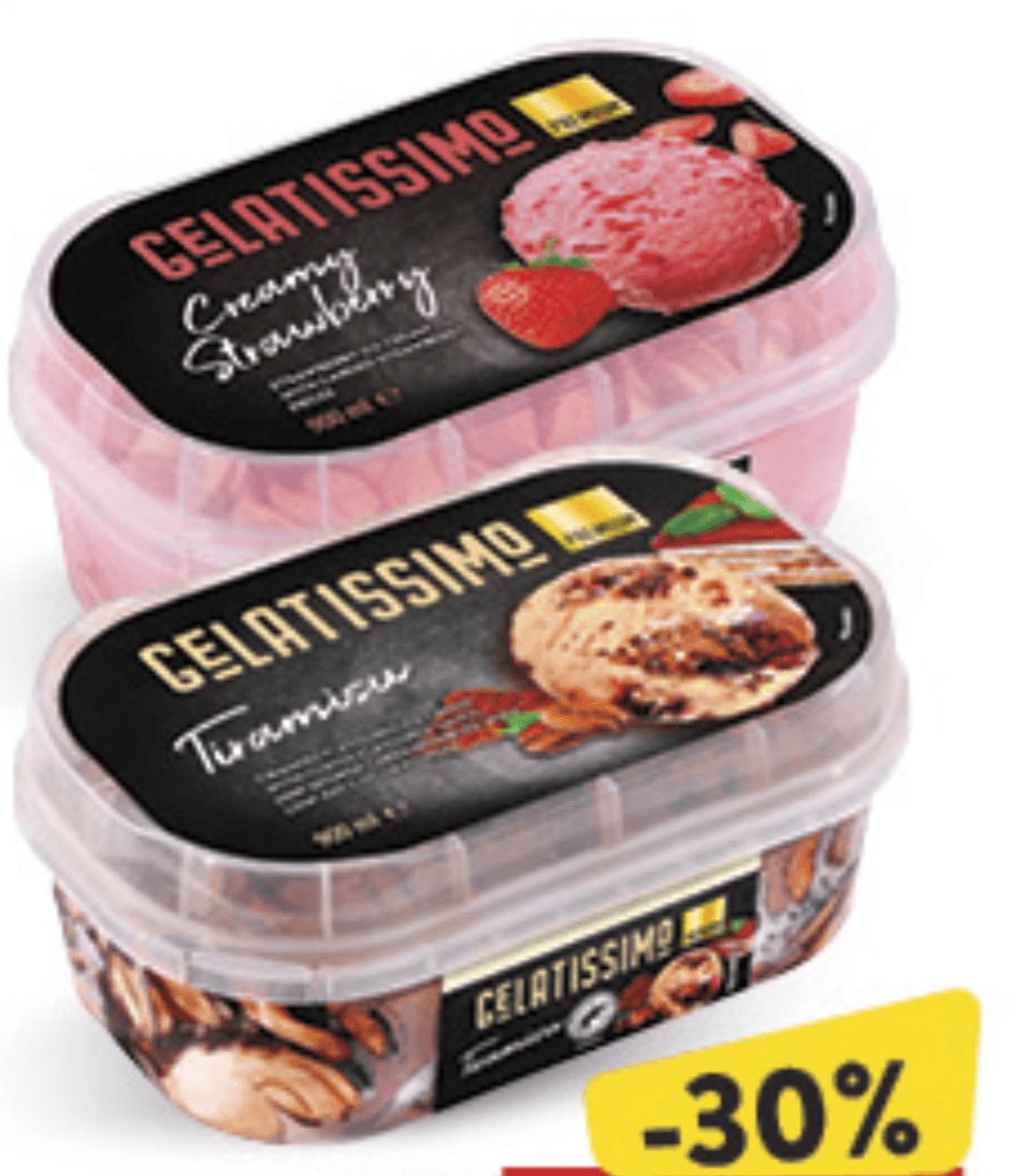 GELATISSIMO SLADOLED tiramisu, jagoda 900ml - Akcija u trgovini Konzum