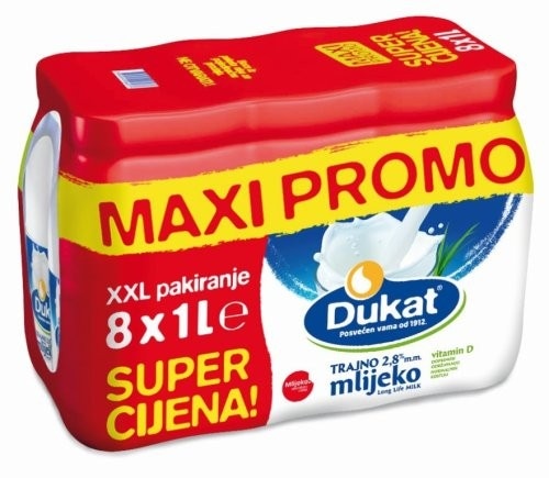 Dukat Trajno mlijeko 8x 1 l - Akcija u trgovini Plodine