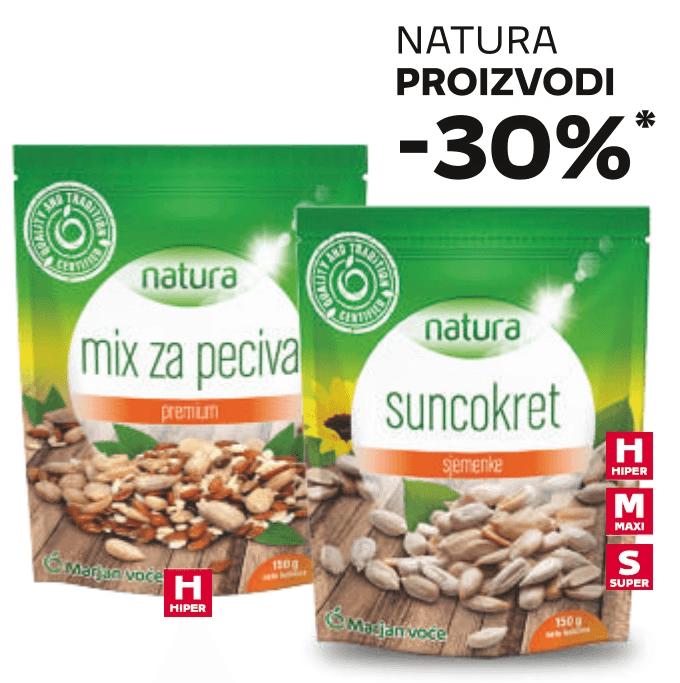 Odabrani Natura proizvodi Akcija u trgovini KTC