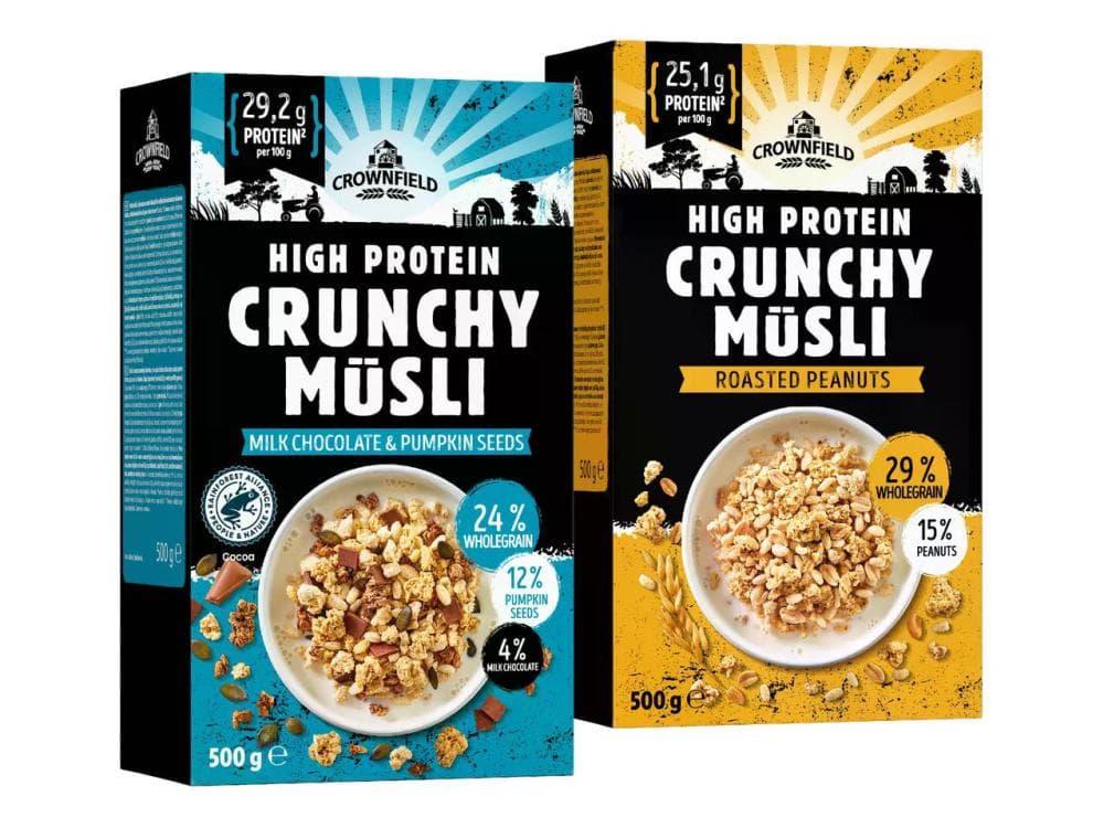 Crownfield High protein muesli 500 g Akcija u trgovini Lidl