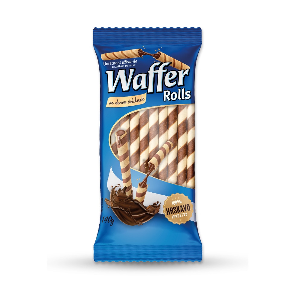 Waffer Rolls Vafel rolice punjene čokoladnom kremom 140 g - Akcija u trgovini NTL
