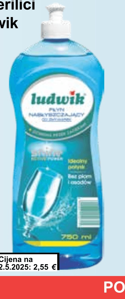 Sredstvo za sjaj posuđa u perilici Ludwik 750 ml - Akcija u trgovini KTC