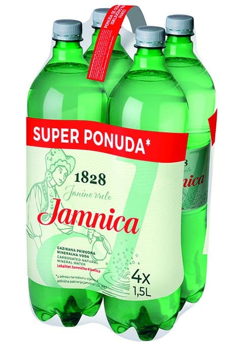 Jamnica ili Jana prirodna mineralna voda 4x 1,5 L Akcija u trgovini Plodine
