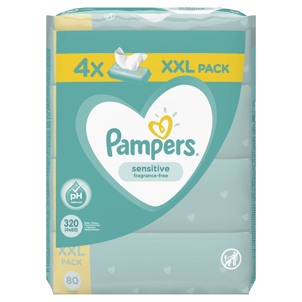 Pampers Dječje vlažne maramice 4 x 80 kom - Akcija u trgovini KTC