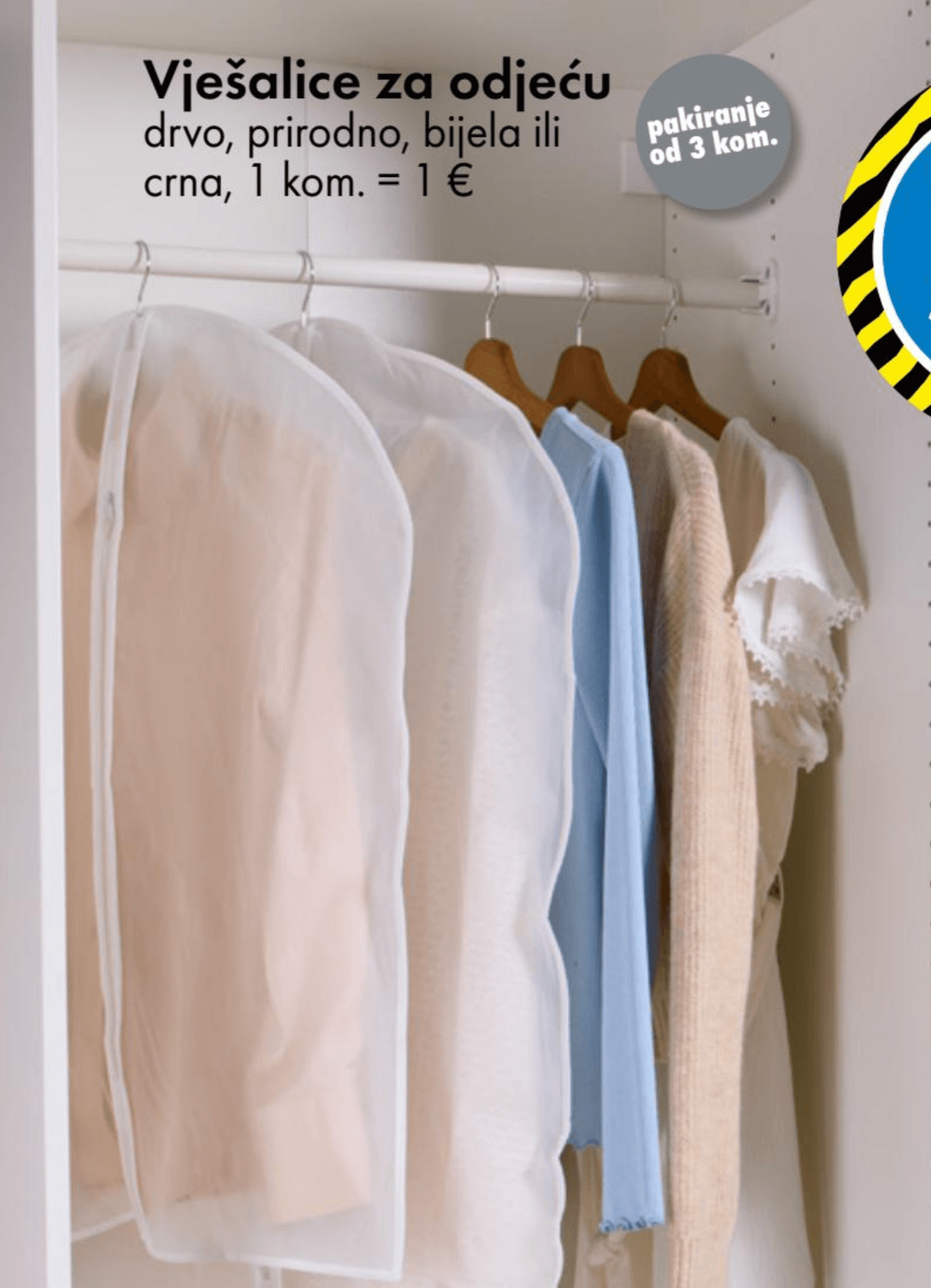 Vješalice za odjeću pakiranje od 3 kom. - Akcija u trgovini Tedi