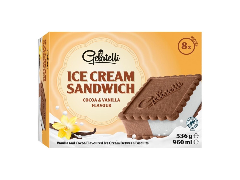 Gelatelli Sendvič sladoled 8 x 120 ml Akcija u trgovini Lidl