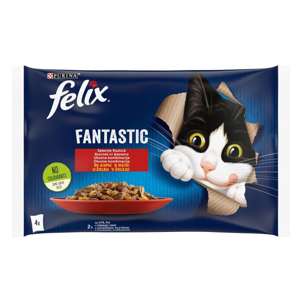 Felix hrana za mačke Fantastic govedina i piletina 340 g (4 x 85 g) Akcija u trgovini NTL