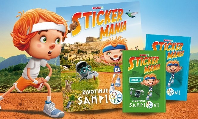 Stickermania paketić sličica 5 sličica Spar Akcija u trgovini Spar