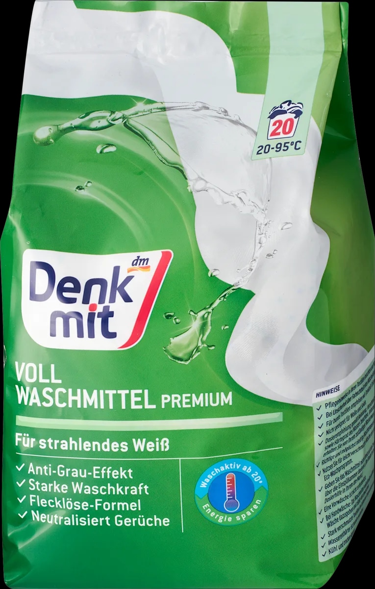 Denkmit praškasti deterdžent za pranje bijelog rublja 1,35 kg - Akcija u trgovini Dm