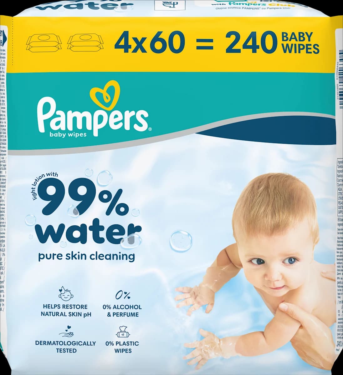 Pampers vlažne maramice 99% water 4x60/1 Akcija u trgovini Kaufland