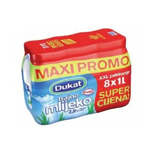 Dukat Trajno mlijeko XXL 8 x 1L Akcija u trgovini Lidl