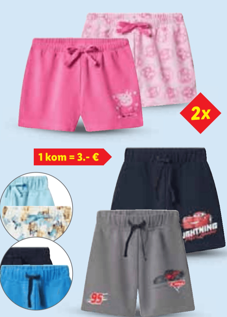 Dječje kratke hlače 2 komada u setu - Akcija u trgovini Lidl