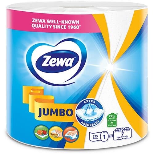 Papirnati ručnik Zewa Jumbo White Rola 2 sloja, 325 listića Akcija u trgovini Spar
