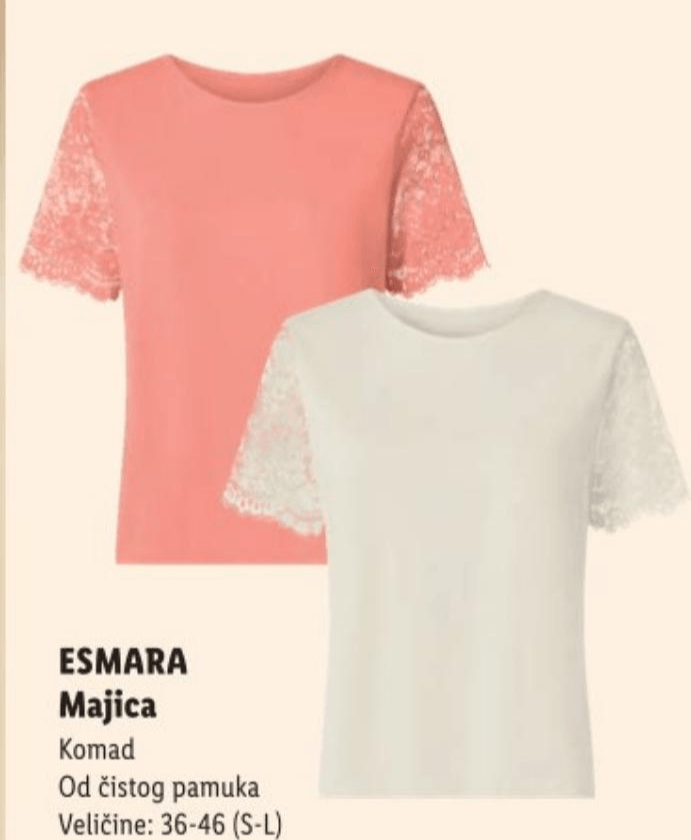Esmara Majica Komad Akcija u trgovini Lidl
