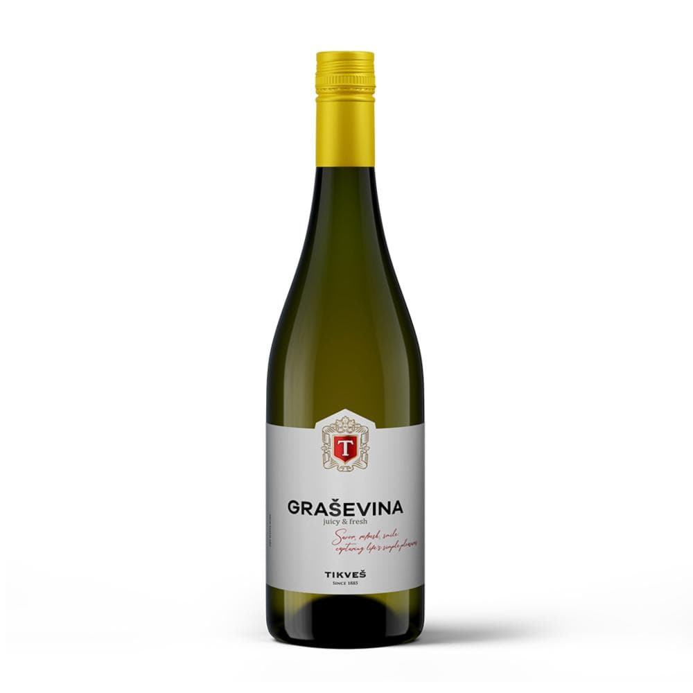 Graševina ili Vranac Tikveš vino bijelo ili crno 0,75 L Akcija u trgovini Tommy