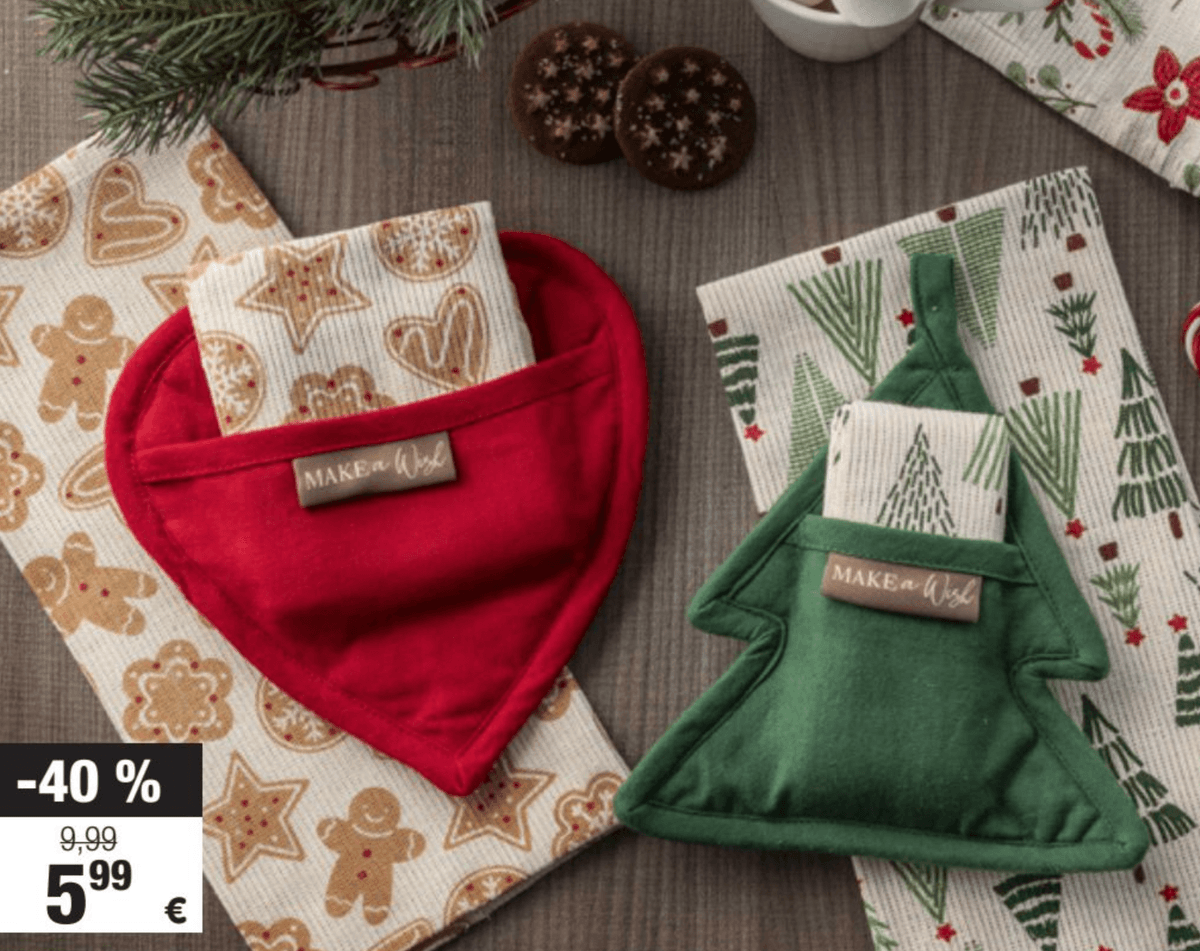 Poklon pakiranje kuhinjska krpa i držač za lonce - Akcija u trgovini Interspar