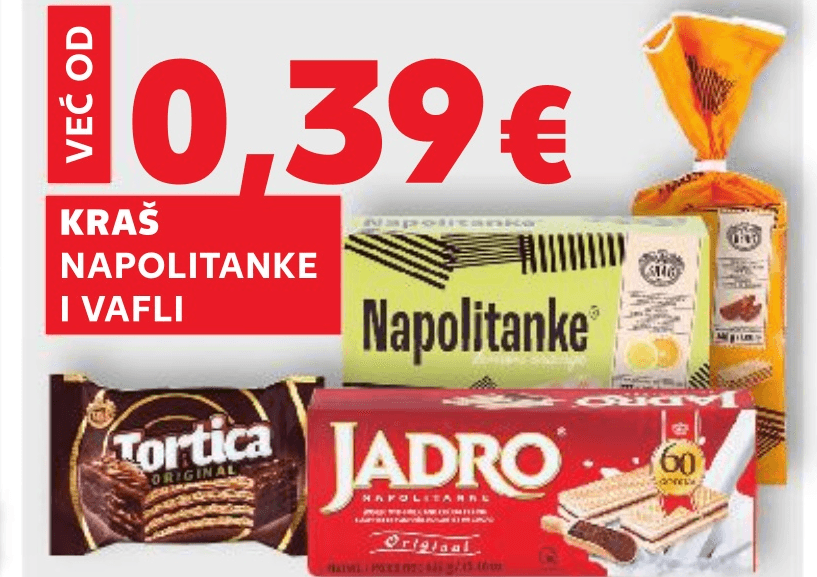 Kraš napolitanke i vafli Akcija u trgovini Kaufland