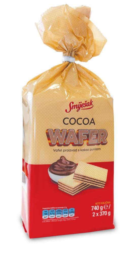 Smiješak napolitanka cocoa wafer 740 g Akcija u trgovini 365 Market
