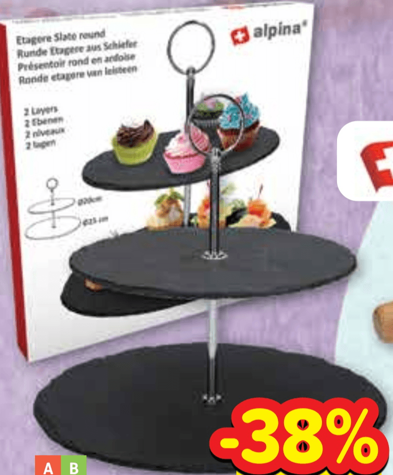 Etažer za kolače Alpina - Akcija u trgovini Plodine