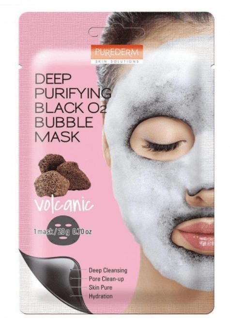 Purederm Deep Purifying Black O2 Bubble Mask Volcanic Akcija u trgovini Bipa
