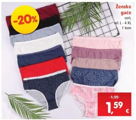 Ženske gaće vel. M-3XL Akcija u trgovini Interspar