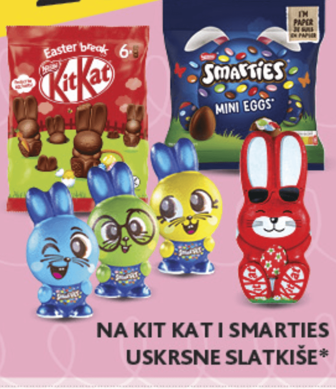 Kit Kat i Smarties Uskrsne Slatkiše - Akcija u trgovini Konzum