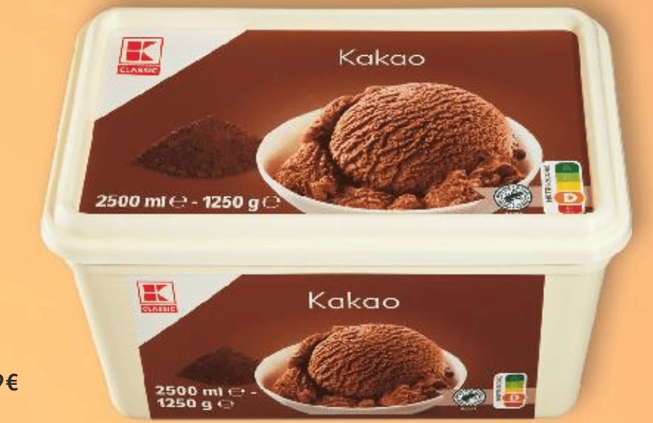 K Classic sladoled čokolada ili vanilija, jagoda i čokolada 2500 ml Akcija u trgovini Kaufland