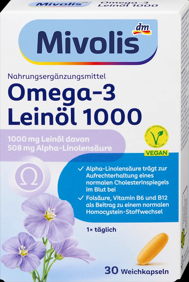 Mivolis Omega-3 laneno ulje 30 kom, 1000 mg Akcija u trgovini Dm