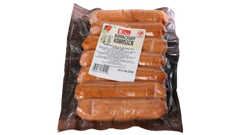 K Plus Kranjska kobasica 600 g Akcija u trgovini Konzum