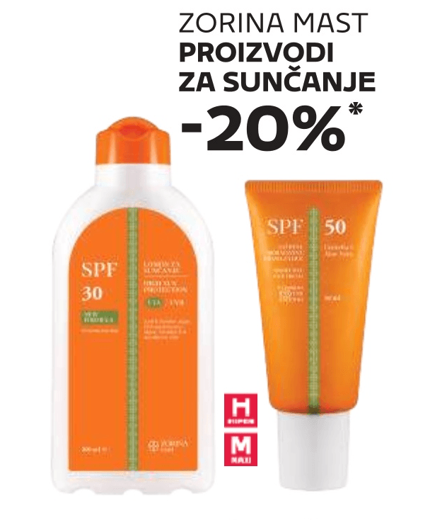 Zorina Mast Proizvodi za sunčanje - Akcija u trgovini Tommy
