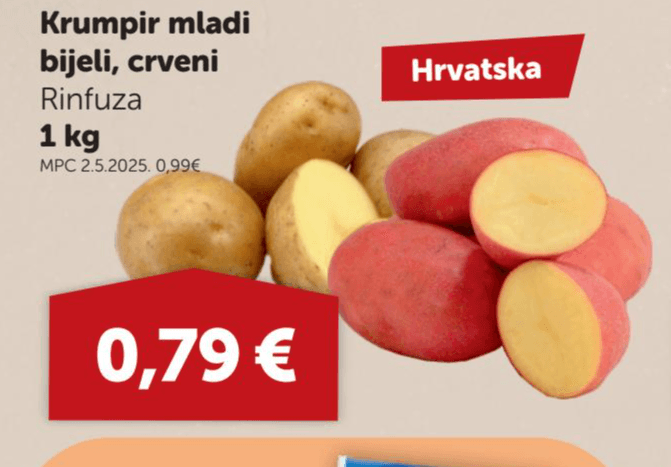 Krompir mladi bijeli, crveni 1 kg - Akcija u trgovini Boso