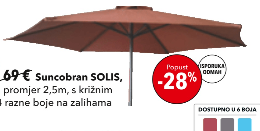 Suncobran SOLIS - Akcija u trgovini Harvey Norman