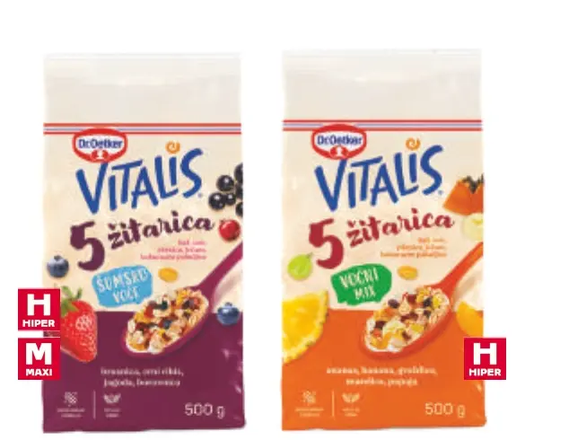 Vitalis Muesli 500 g Vitalis, Dr.Oetker Akcija u trgovini Tommy