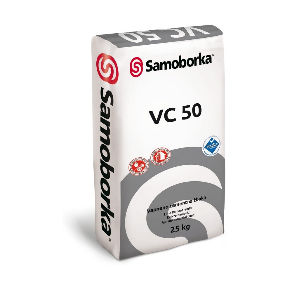 Samoborka VC 50 vapneno cementna prianjajuća žbuka 25 kg - Akcija u trgovini Merkury