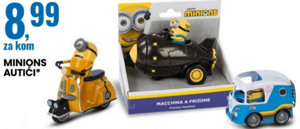 Minions autići Akcija u trgovini Eurospin