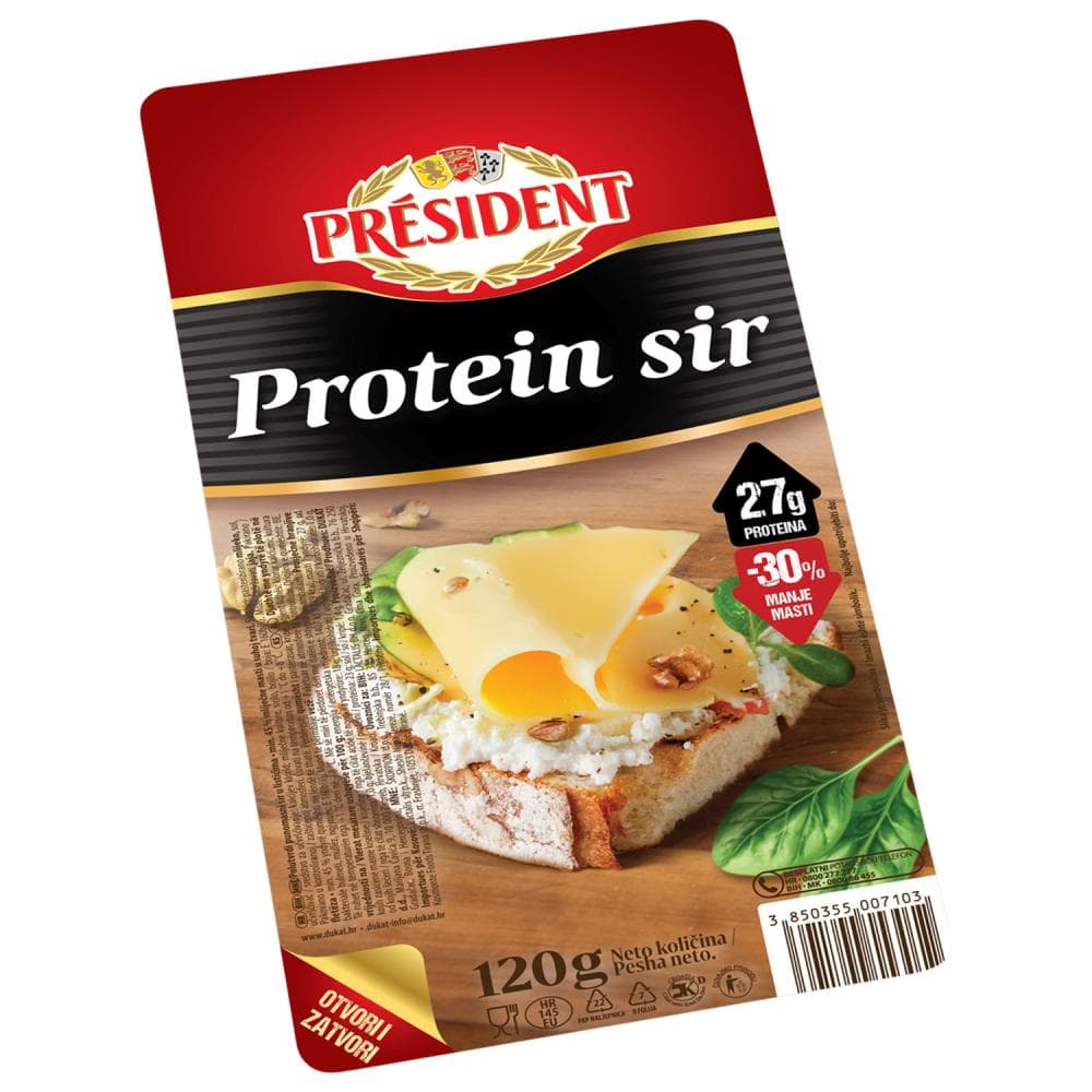 Polutvrdi sir Protein 120 g President Akcija u trgovini Kaufland