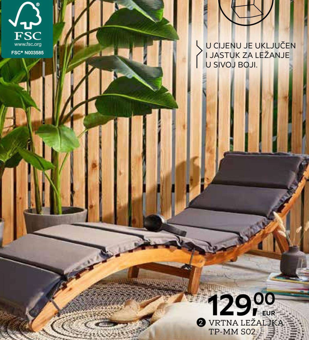 Vrtna ležaljka TP-MM SO2 Ambia Garden Akcija u trgovini Lesnina