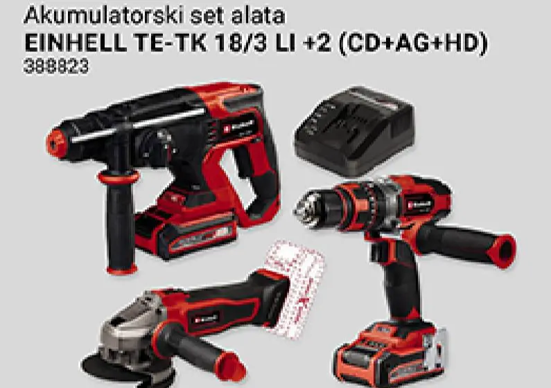Einhell akumulatorski set alata TE-TK 18/3 LI +2 Akcija u trgovini Pevex