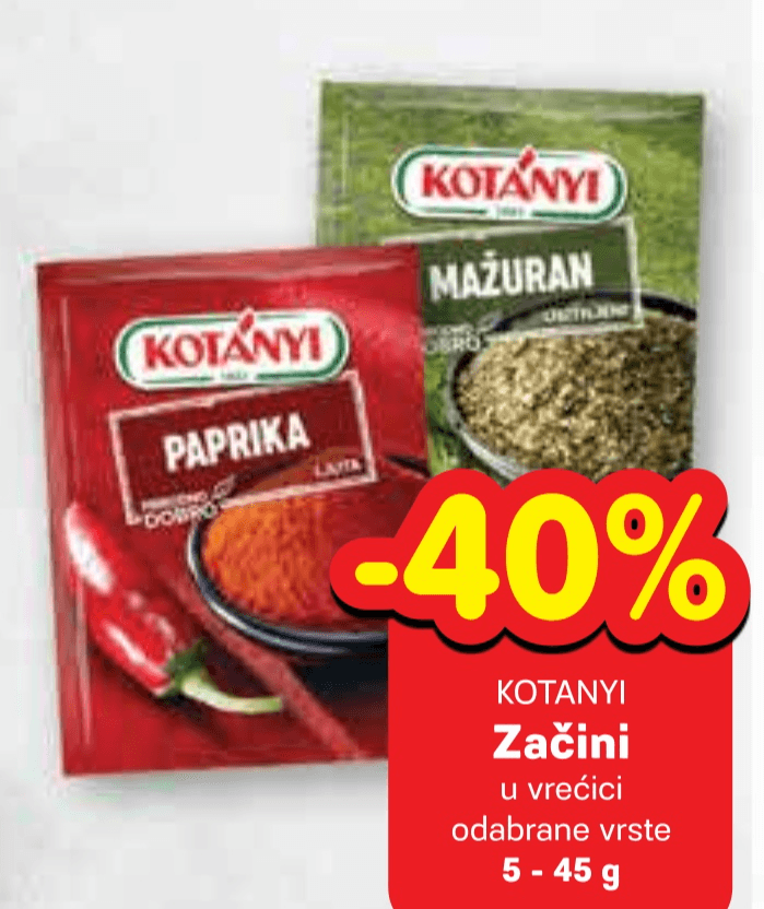 Kotanyi Začini u vrećicama 5 - 45 g Akcija u trgovini Plodine