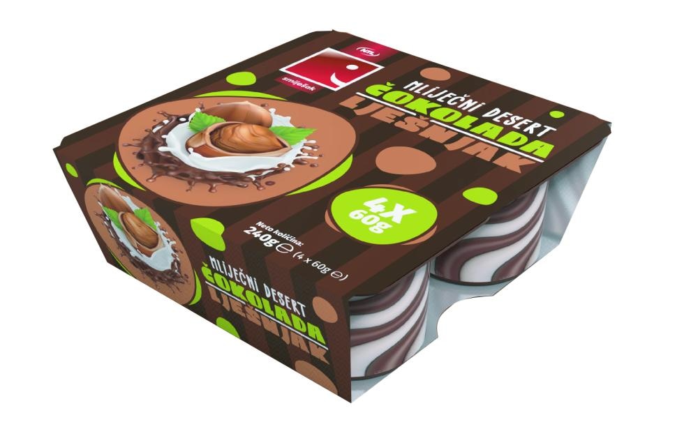 Desert Smiješak Čokolada&lješnjak 4 x 125 g - Akcija u trgovini Boso