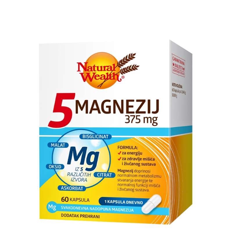 Natural Wealth 5 Magnezij 375 g, 60/1 Akcija u trgovini Bipa