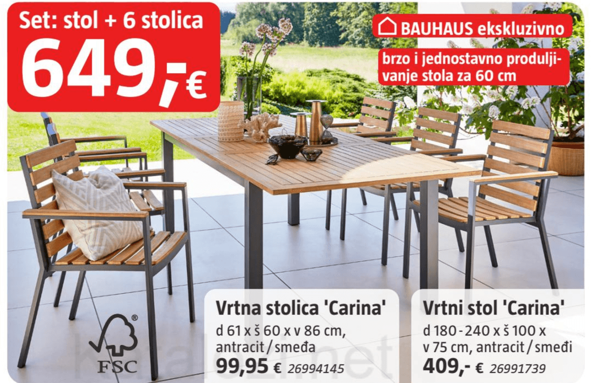 Vrtni stol 'Carina' - Akcija u trgovini Bauhaus