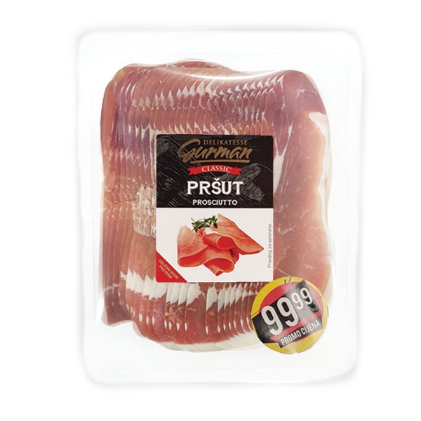 Pršut rezano cca 1 kg Gurman - Akcija u trgovini Stanić Diskont