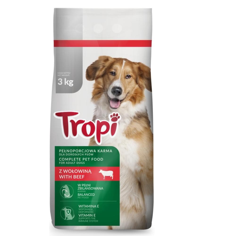 Tropi hrana za pse adult govedina 3 kg Akcija u trgovini KTC
