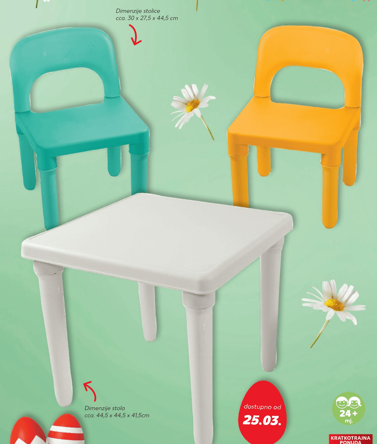 Stol i stolice za djecu set DOLU - Akcija u trgovini Kaufland