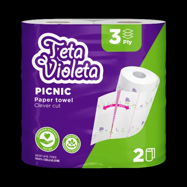 Violeta ručnik papirnati Clever Cut Picnic 2 kom Akcija u trgovini NTL