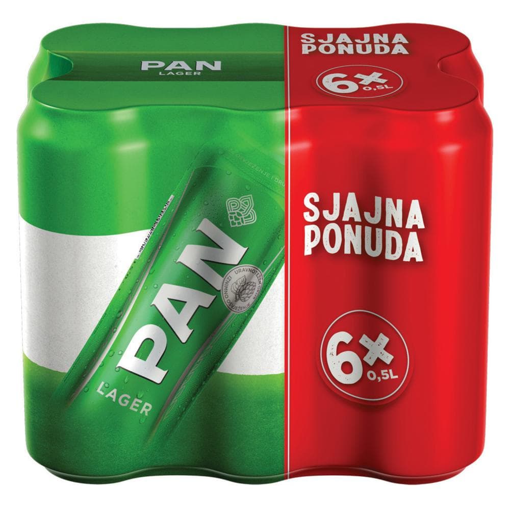 Pivo Pan lager ili zlatni 6 x 0,5 L Akcija u trgovini Spar